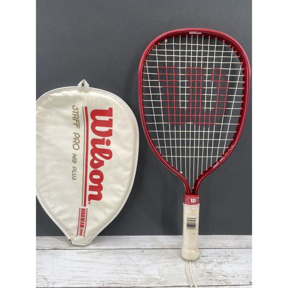 Vintage Wilson Staff Pro High Beam Series Red Racquet Racket XS T9126 W/Cover - Picture 1 of 11